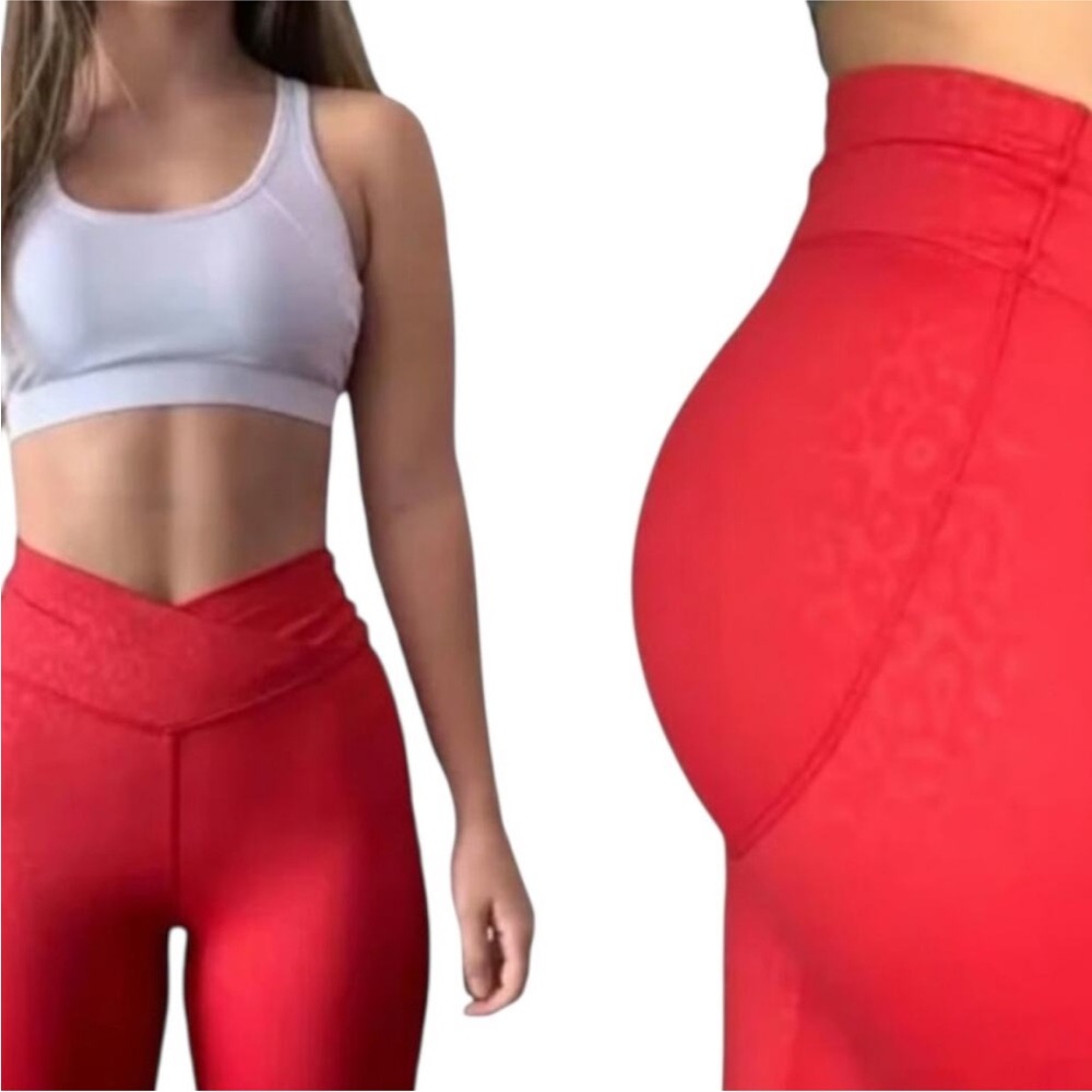 Zyia Red Leapord Scrunchy What light n tight hi-Rise size 12 - Picture 4 of 11